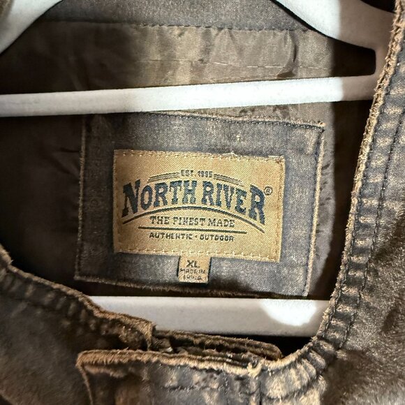 North River Zip and Snap Button Front Jacket Vest Mens Size XL Brown - Picture 2 of 7